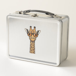 Cool Giraffe Sunglasses Vintage Engraving Shirt De Metal Lunch Box