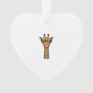 Cool Giraffe Sunglasses Vintage Engraving Shirt De Ornament