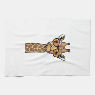 Cool Giraffe Sunglasses Vintage Engraving Shirt De Tea Towel