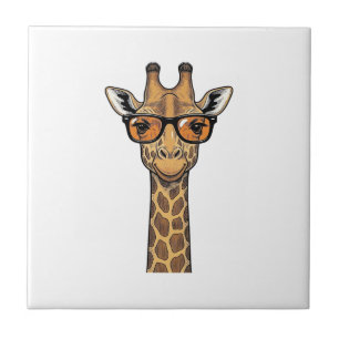 Cool Giraffe Sunglasses Vintage Engraving Shirt De Tile