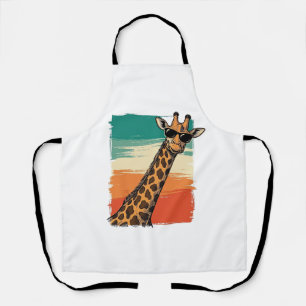 Cool Giraffe Sunglasses Vintage Sunset Shirt_1 Apron