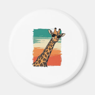 Cool Giraffe Sunglasses Vintage Sunset Shirt_1 Magnet