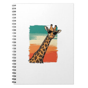 Cool Giraffe Sunglasses Vintage Sunset Shirt_1 Notebook