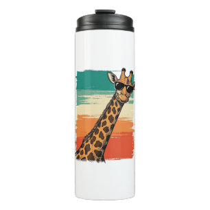 Cool Giraffe Sunglasses Vintage Sunset Shirt_1 Thermal Tumbler