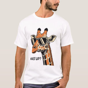 Cool Giraffe Was’up Shades – Funny Animal Vibes T-Shirt