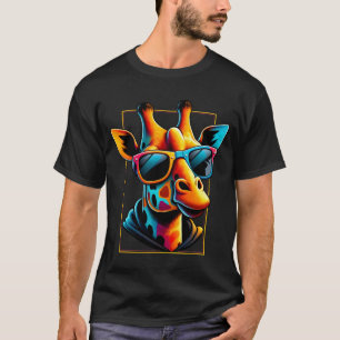 Cool Giraffe Wearing Glasses T-Shirt
