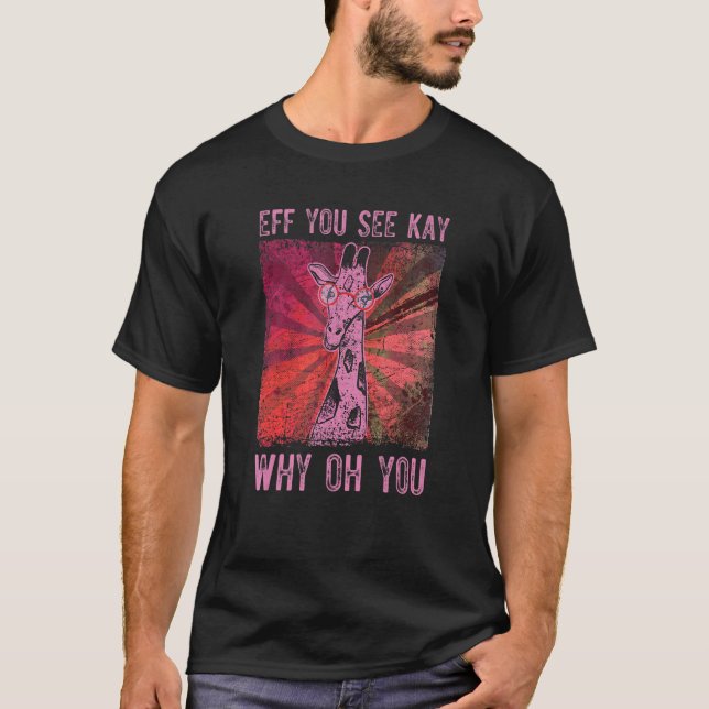 Cool Giraffe With Glasses T-Shirt (Front)