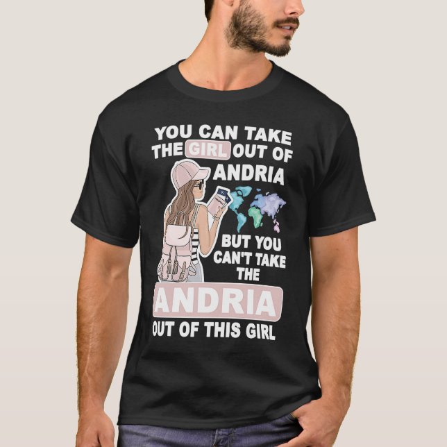 Cool Girl from Andria City  Proud Andria Girl T-Shirt (Front)