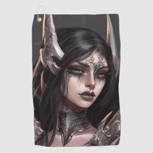 Cool Girl Goth Warrior Golf Towel