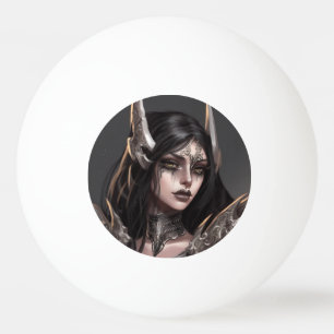Cool Girl Goth Warrior Ping Pong Ball