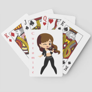 Cool Girl Sings Karaoke Thunder_Cove Playing Cards