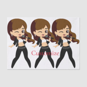 Cool Girl Sings Karaoke Thunder_Cove Tissue Paper