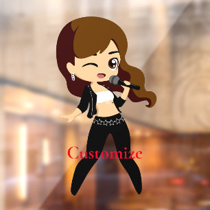 Cool Girl Sings Karaoke Thunder_Cove Window Cling