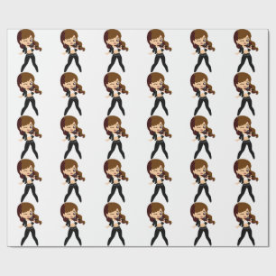 Cool Girl Sings Karaoke Thunder_Cove Wrapping Paper