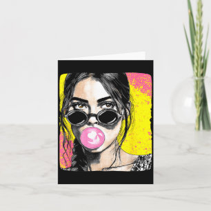 Cool Girl with Nice Sunglasses and Chewing Gum Card