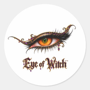Cool Girly Eye of Witch Halloween Gothic Chic Classic Round Sticker