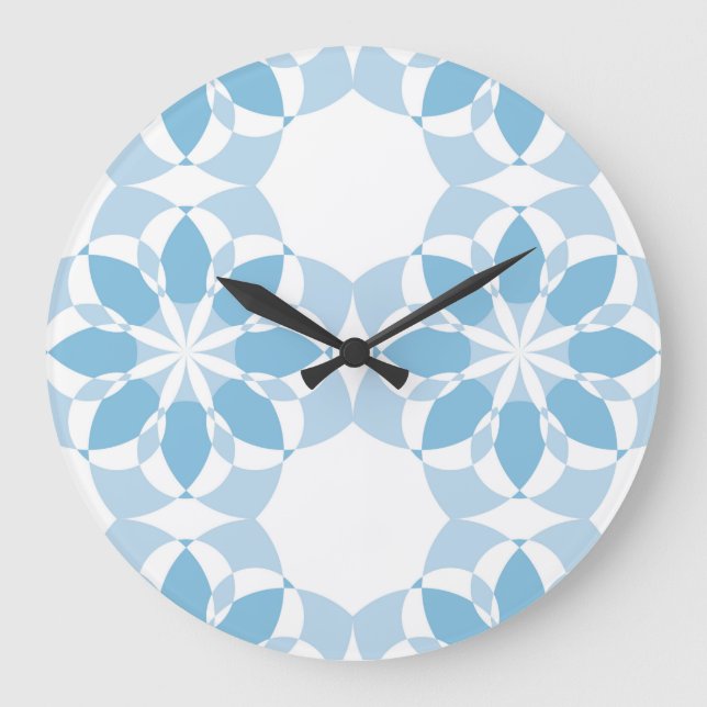 Cool, girly, modern, trendy unique flower abstract large clock (Front)