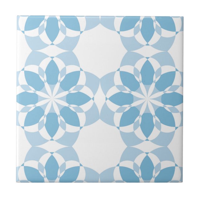 Cool, girly, modern, trendy unique flower abstract tile (Front)