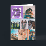 Cool girly purple photos collage grid 21 birthday card<br><div class="desc">Cool modern purple photos collage grid 21 birthday ,  add 8 of your friends favourite photo with a modern and cool elegant script font typography. Add your message inside.</div>