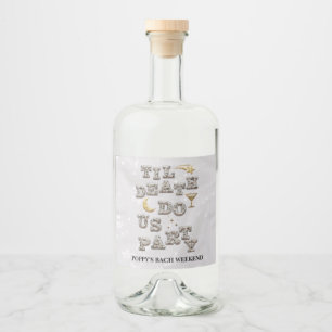 Cool Glam Glitter Tequila Disco Bachelorette Liquor Bottle Label