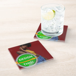 COOL! Glass Square Coaster - Custom