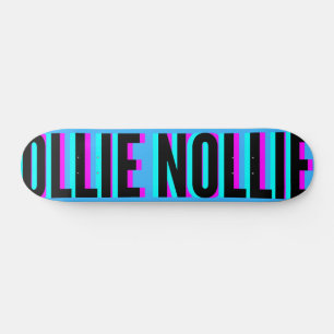 Cool Glitch Light Blue Ollie Nollie Skateboard