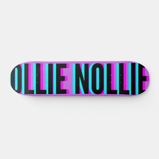Cool Glitch Magenta Ollie Nollie Skateboard Deck (Horz)