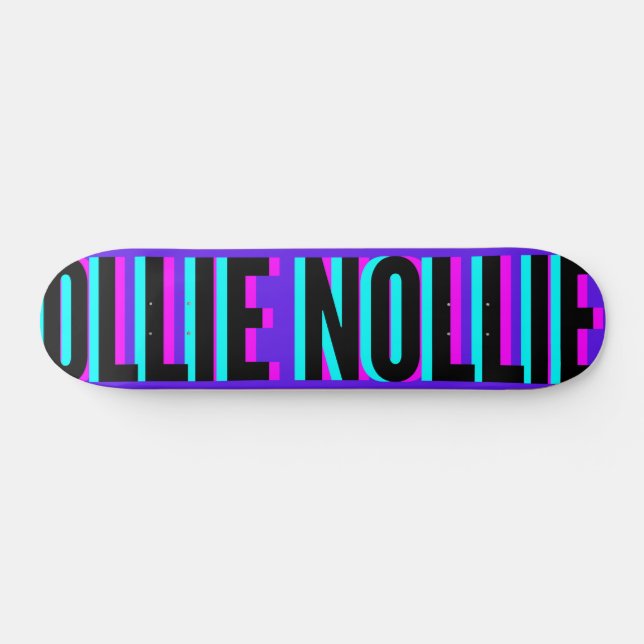 Cool Glitch Violet Ollie Nollie Skateboard Deck (Horz)