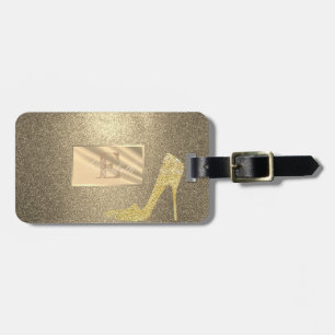 Cool Glitter, High Heel , Monogram-Personalised Luggage Tag