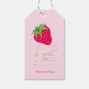 Cool Glitter Strawberry  Pink Gift Tags