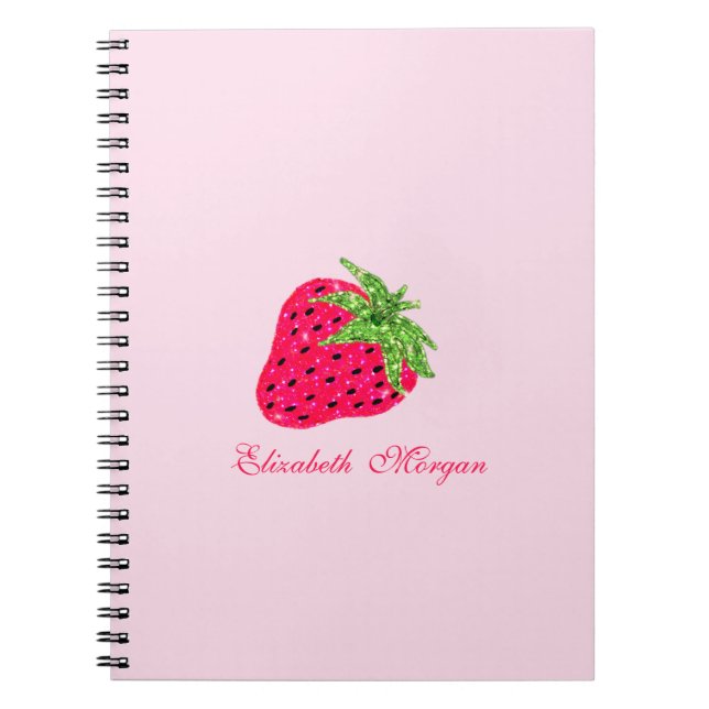 Cool Glitter Strawberry Pink   Notebook (Front)