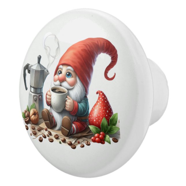Cool gnome coffee bar  ceramic knob (Right)