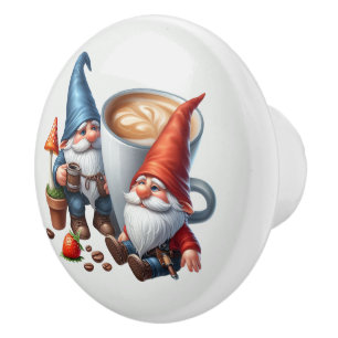 Cool gnome coffee bar  ceramic knob
