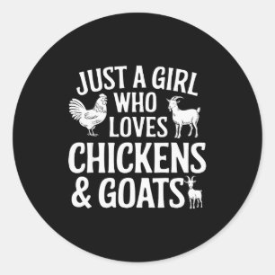 Cool Goat Design For Girls Women Animal Farming Go Classic Round Sticker
