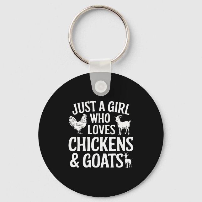 Cool Goat Design For Girls Women Animal Farming Go Key Ring (Front)