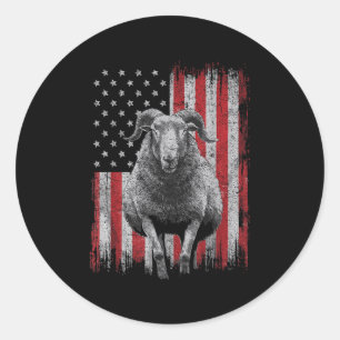 Cool Goat Lover 4th Of July Patriotic Usa Independ Classic Round Sticker