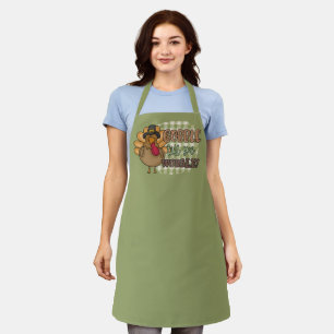 cool gobble wobble turkey word art apron