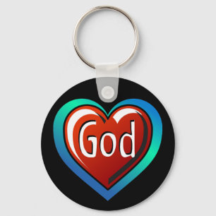 Cool GOD Heart Key Ring