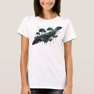 Cool Gold ABSTRACT ART Fashion Print T-Shirt
