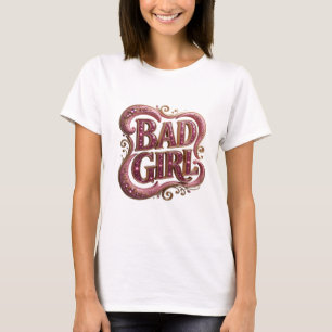 Cool Gold BAD GIRL Print T-Shirt