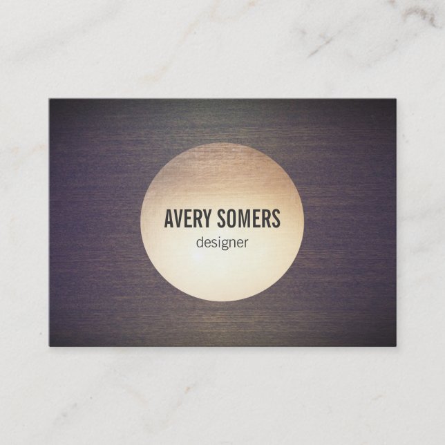 Cool  Gold Circle Emblem Wood Designer Business Card (Front)
