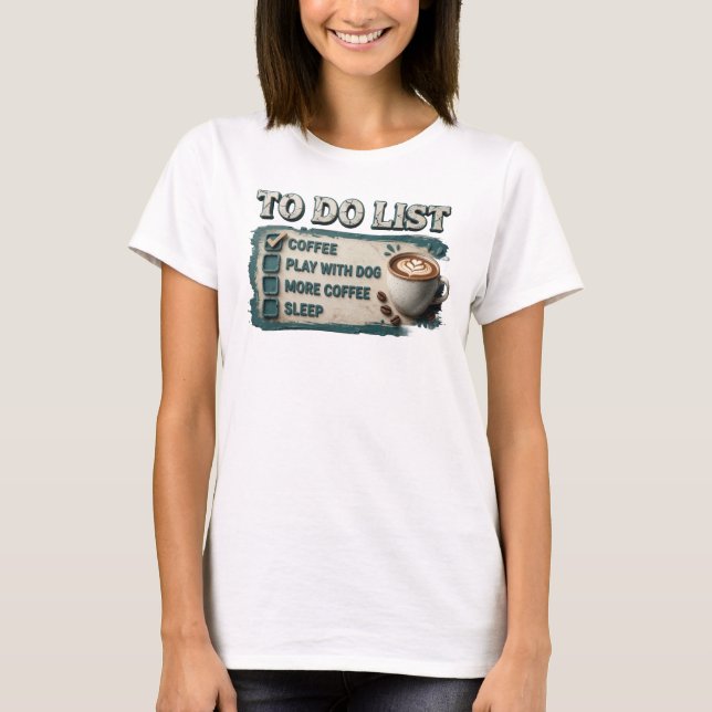 Cool Gold COFFEE PLAY WITH DOG Style Statement T-Shirt (Front)