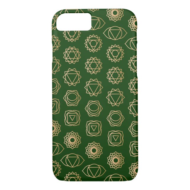 Cool Gold Green Chakra Pattern Case-Mate iPhone Case (Back)