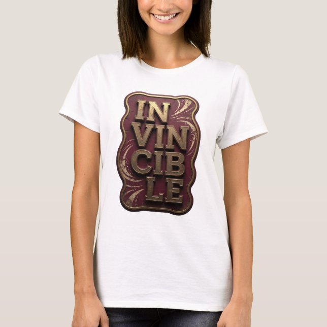 Cool Gold IN VINCIBLE Custom Design T-Shirt (Front)