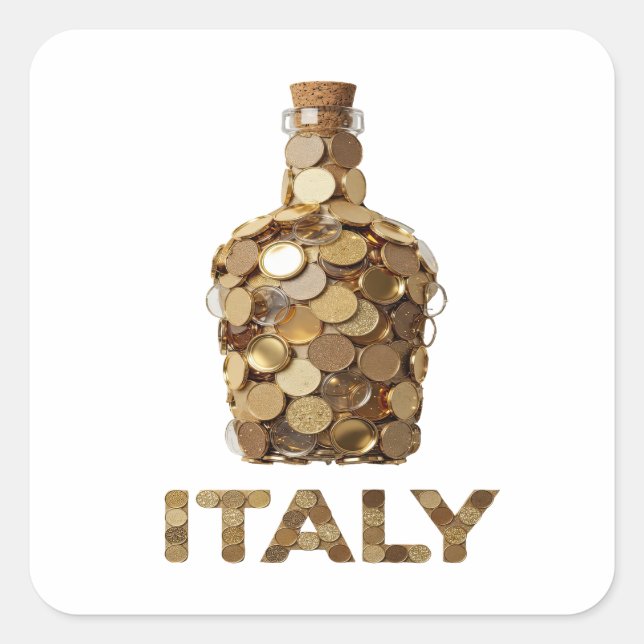 Cool Gold ITALY Sticker Graphic (Front)