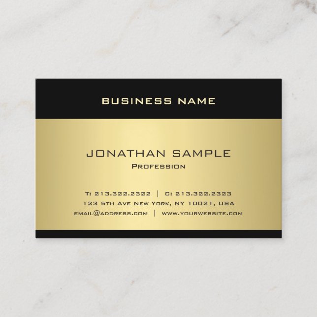Cool Gold Look Template Elegant Modern Trendy Business Card (Front)