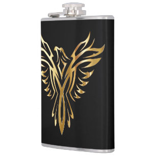 Cool Gold Phoenix Hip Flask