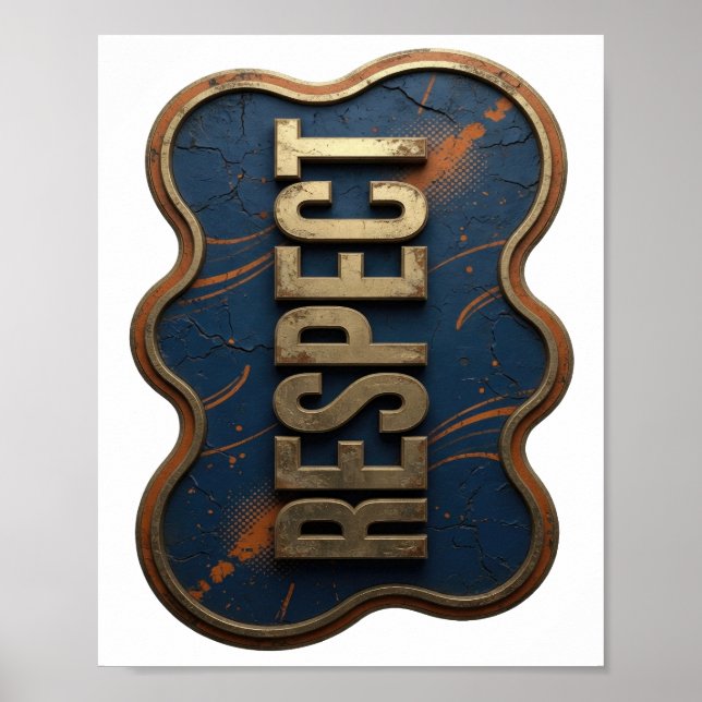 Cool Gold RESPECT Quote Design Poster (Front)
