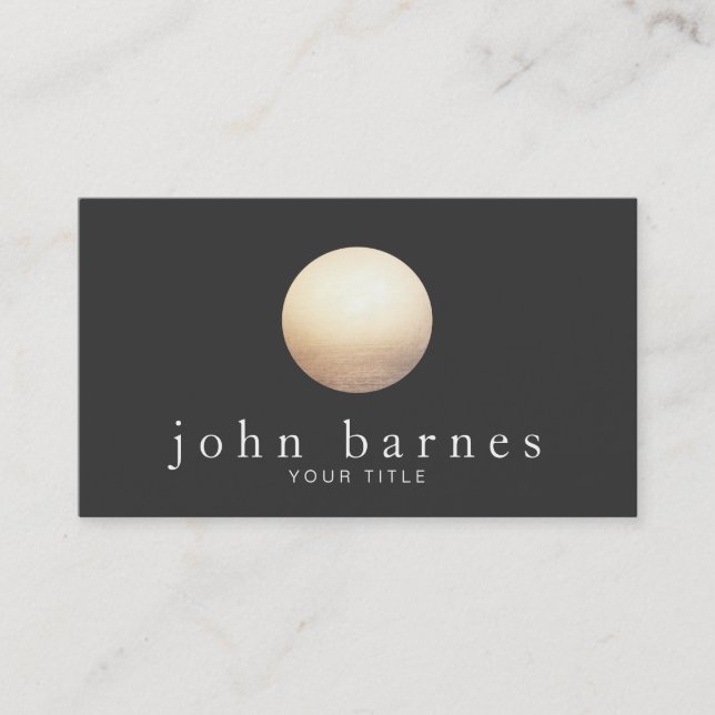 Cool Gold Sphere Minimalistic Black Business Card (Front)