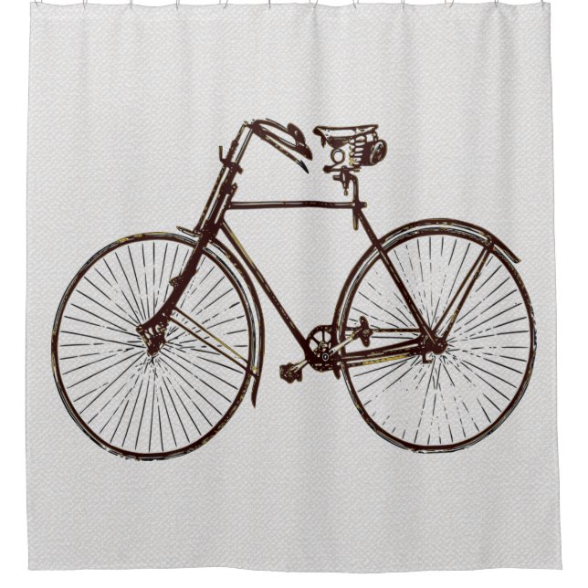 Cool gold yellow black bicycle 🚵 Shower curtain (Front)